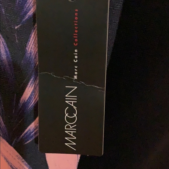 MARCCAIN navy knit dress with stripe on the side - Picture 5 of 7